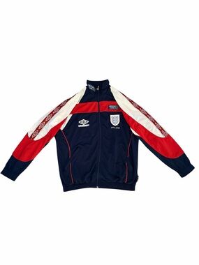 Vintage 90s England Umbro Training Jacket Green Flag 1998 Mens M Soccer Track